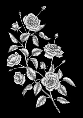 Цветочная ветка 072 (розы) 