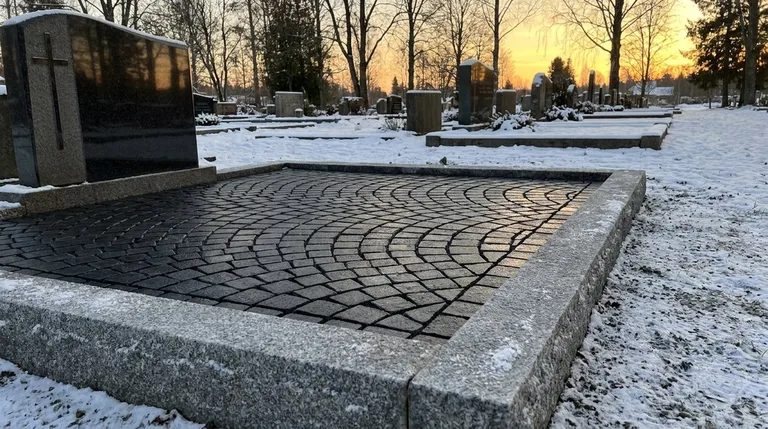 Гранитная брусчатка на могильном участке, образец ПМ005 в Томске