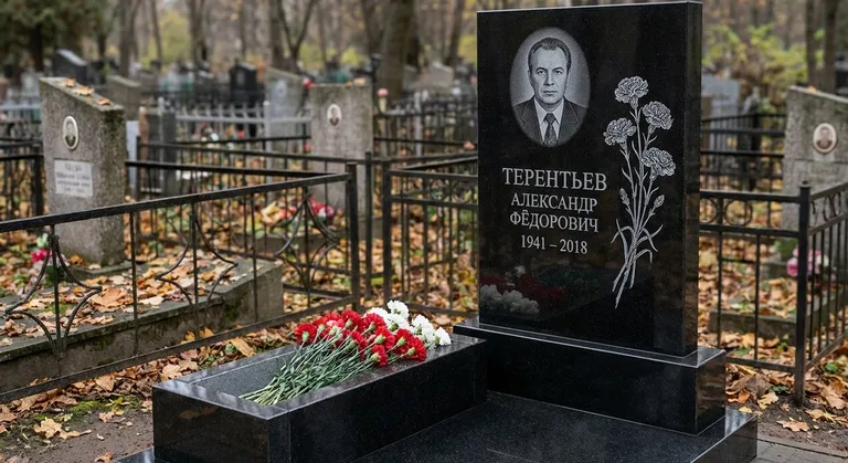 Памятник с гравировкой гвоздик — выполненная работа «Терентьев» в Томске