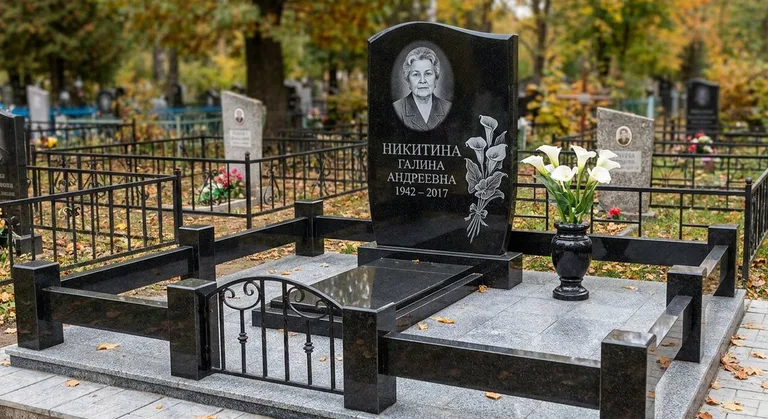 Памятник с гравировкой калл — выполненная работа «Никитина» в Томске