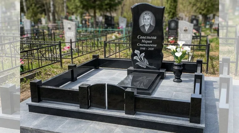 Памятник с гравировкой калл — выполненная работа «Савельева» в Томске