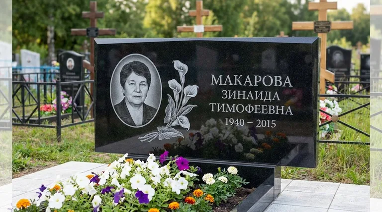 Памятник с гравировкой калл — выполненная работа «Макарова» в Томске