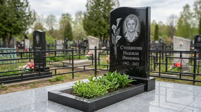 Памятник с гравировкой калл — выполненная работа «Степанова» в Томске