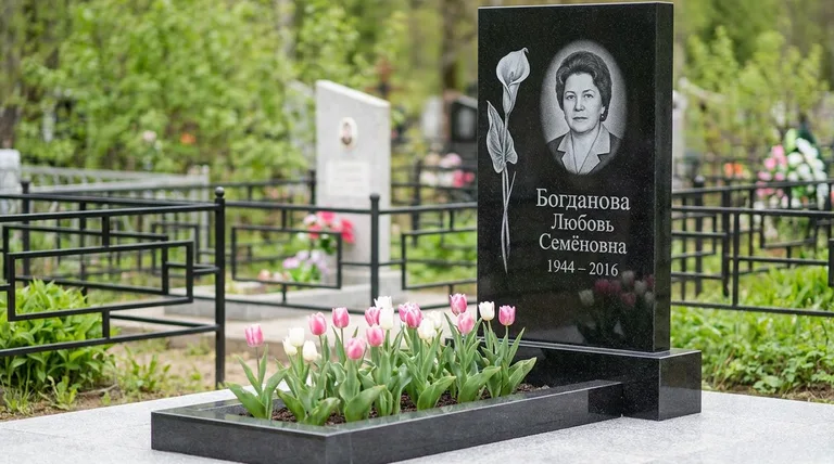 Памятник с гравировкой калл — выполненная работа «Богданова» в Томске