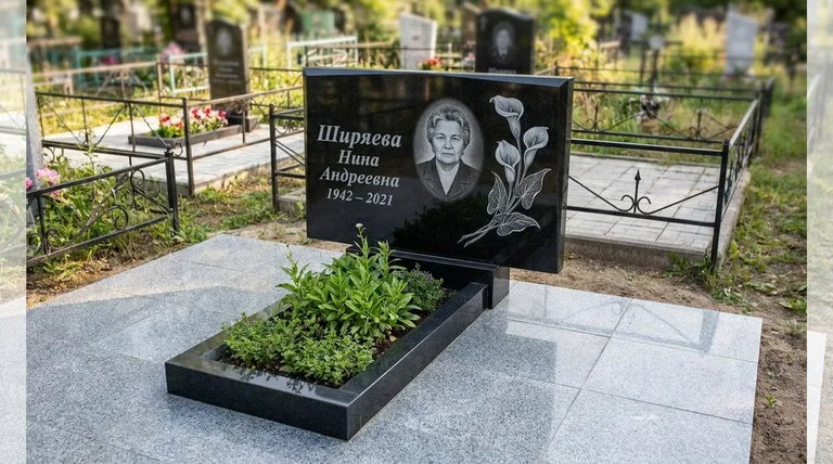 Памятник с гравировкой калл — выполненная работа «Ширяева» в Томске