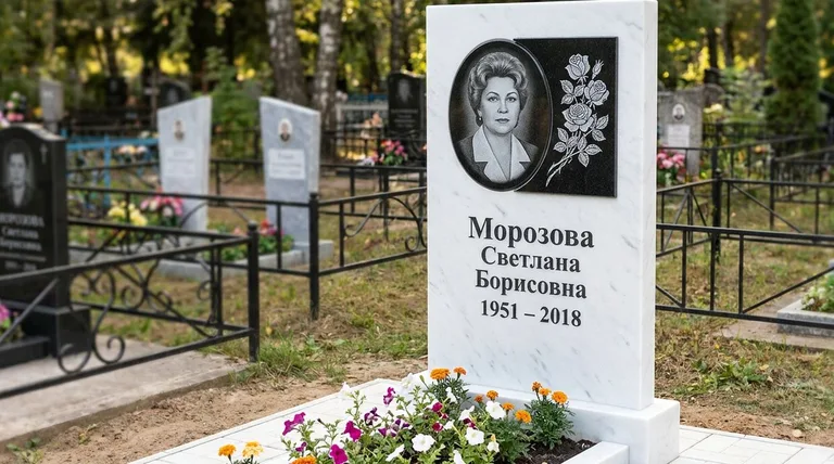 Памятник с гравировкой роз — выполненная работа «Морозова» в Томске