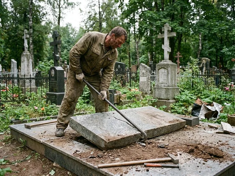 Демонтаж гранитной плитки и мощения участка в Томске