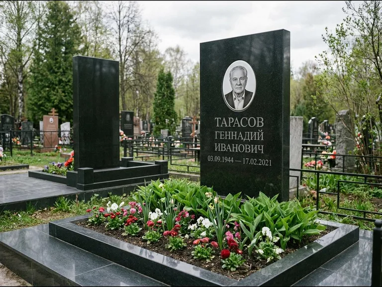Керамический портрет на габбро-диабазе в Томске