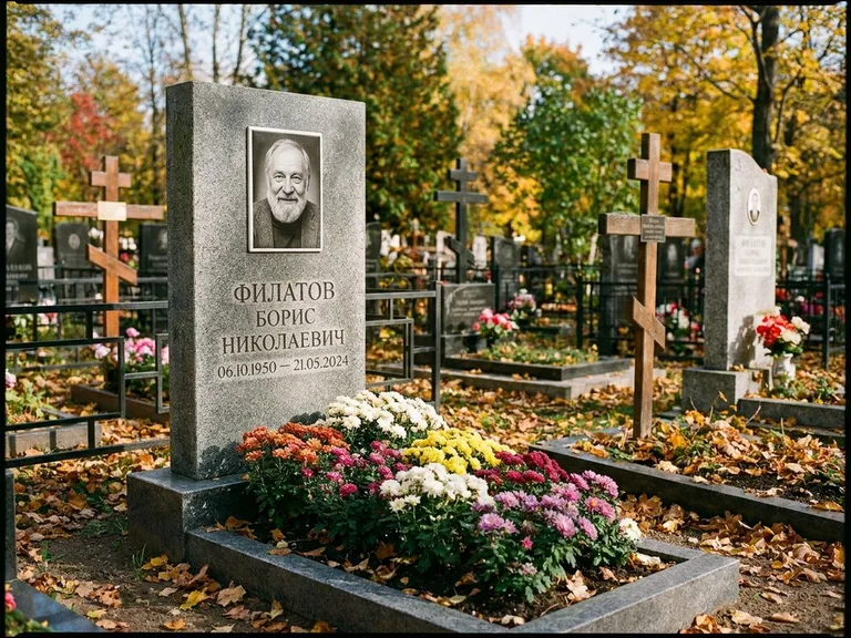 Керамический портрет с цветником в Томске