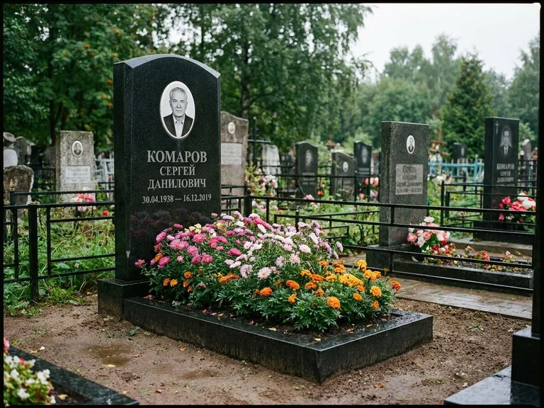 Портрет на керамике — семейный памятник в Томске