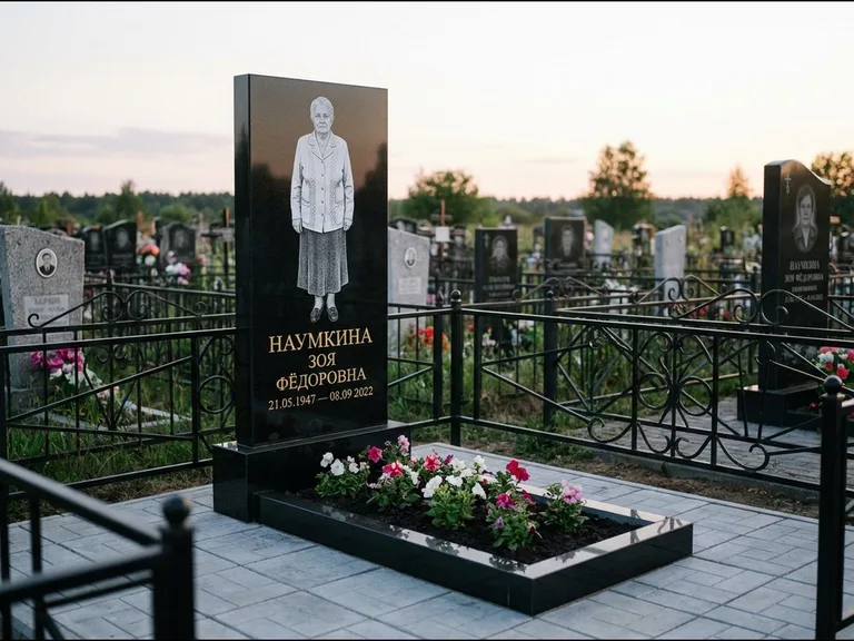 Гравировка портрета на чёрном граните — выполненная работа 18 в Томске