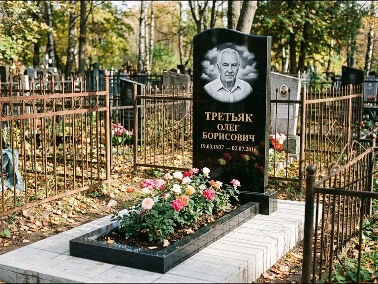 Гравировка портрета на чёрном граните — выполненная работа 23 в Томске