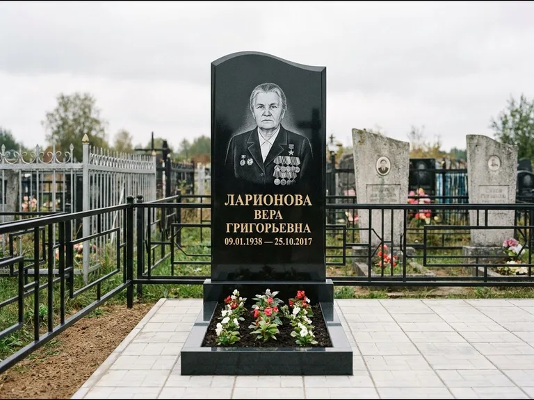 Гравировка портрета на чёрном граните — выполненная работа 28 в Томске