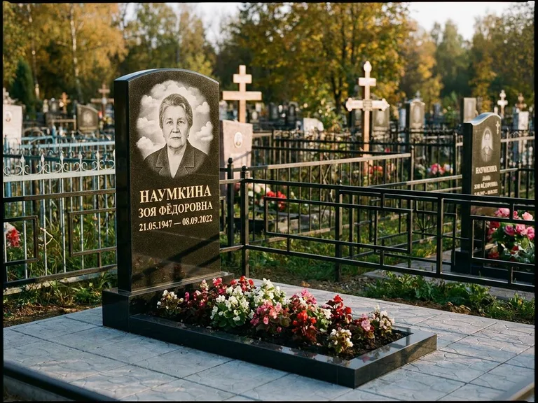 Гравировка портрета на чёрном граните — выполненная работа 30 в Томске