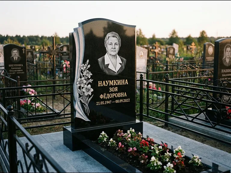 Гравировка портрета на чёрном граните — выполненная работа 6 в Томске