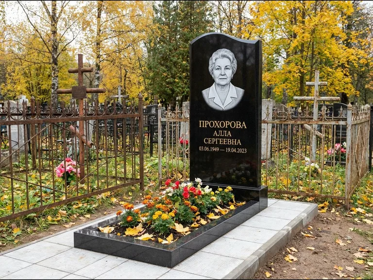 Гравировка портрета на чёрном граните — выполненная работа 8 в Томске