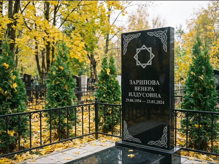 Мусульманский памятник — руб аль-хизб с восточной плетёнкой, работа «Зарипова» в Томске