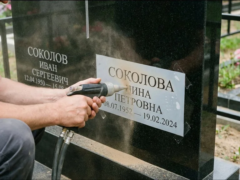 Догравировка ФИО и дат — гравировка с выездом на кладбище в Томске