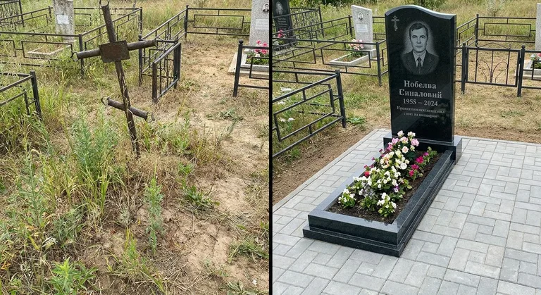Памятник под ключ: запущенная могила до и ухоженный мемориал после в Томске