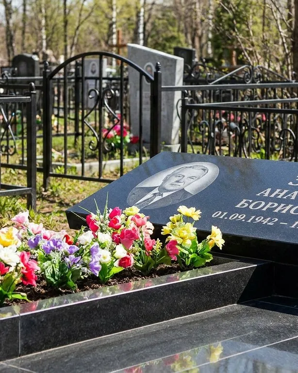 Премиум памятник под ключ с мощением и оградой в Томске