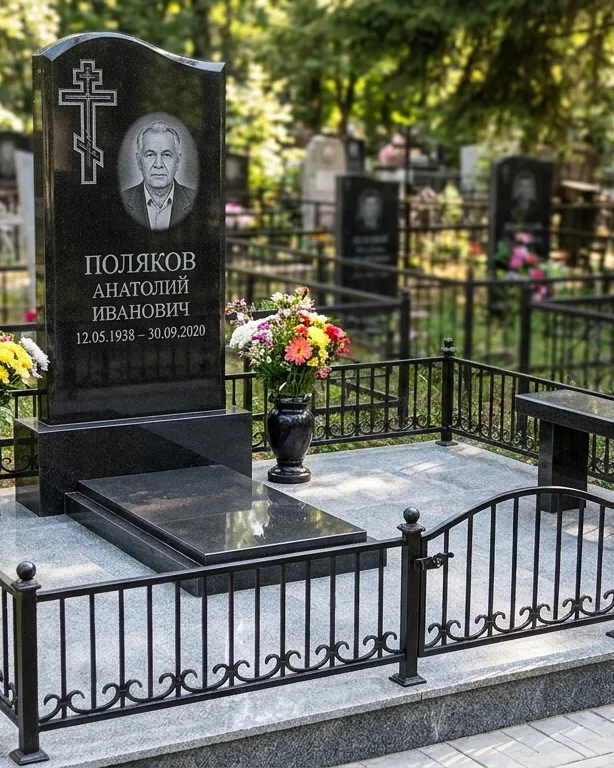 Памятник под ключ с восьмиконечным крестом в Томске