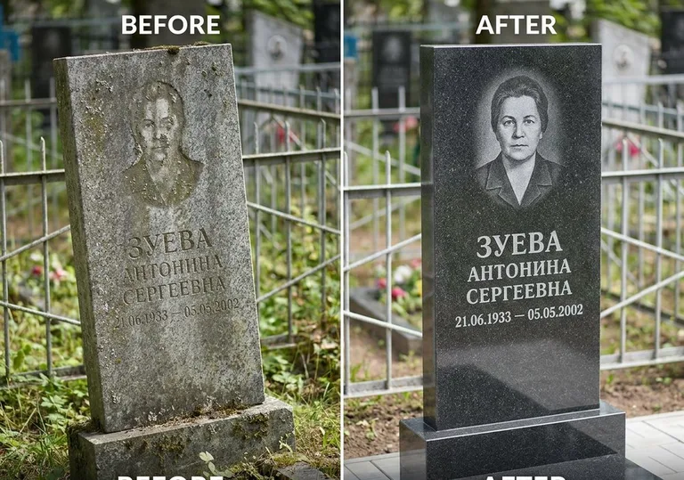 Восстановление сколов кромки гранита: до и после в Томске