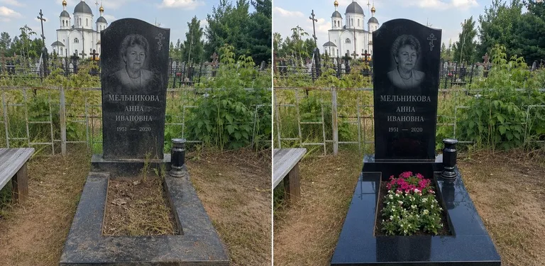 Мойка фигурного памятника до и после в Томске