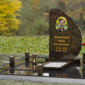 Элегантный вертикальный гранитный памятник П123 - П123