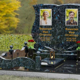 Горизонтальный гранитный памятник на двух - П148