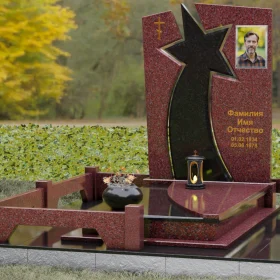 Вертикальный православный памятник с крестом - П183