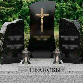 Вертикальный гранитный памятник на двоих - ПН212