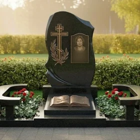 Гранитный православный памятник с комплексом - ПН378