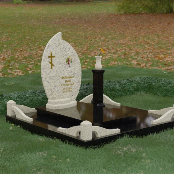 Мемориальный комплекс с колонной-подставкой, гранит Мансуровский