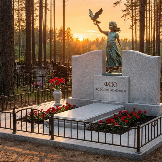Бронзовая скульптура в полный рост с голубями