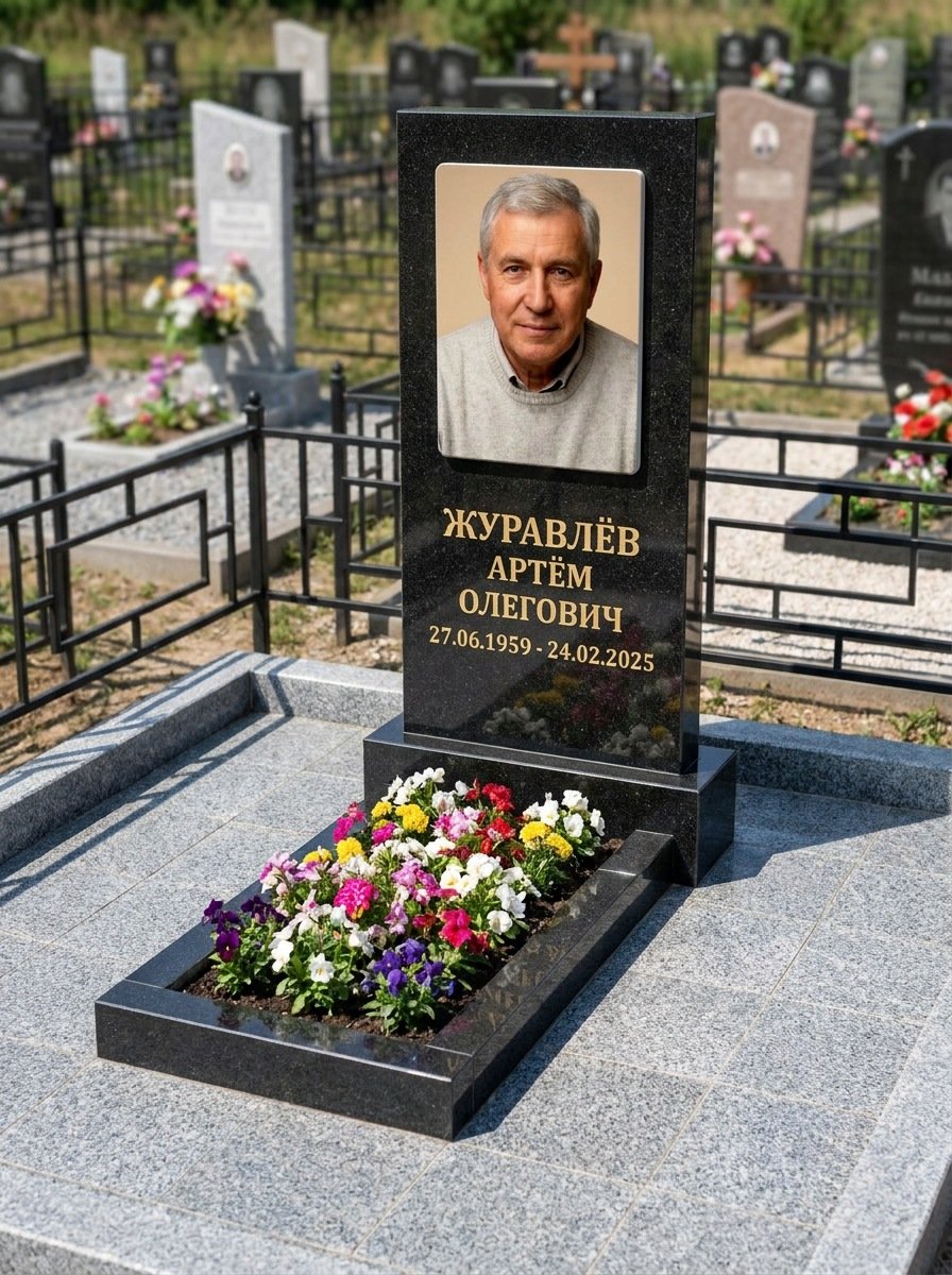 Портрет на памятнике в Томске — Выцветшее фото восстановили — керамогранит 180×240 мм
