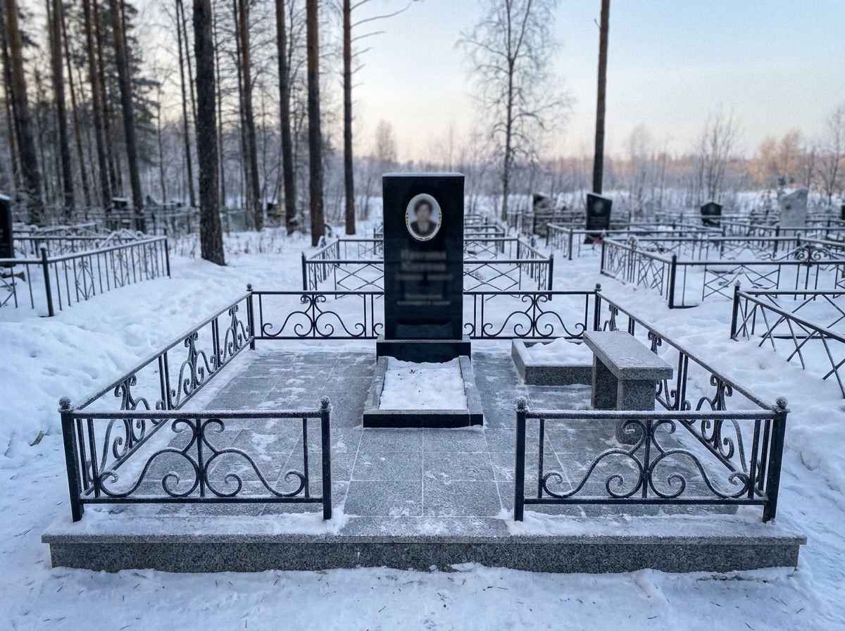 Благоустройство могилы в Томске — пример 3