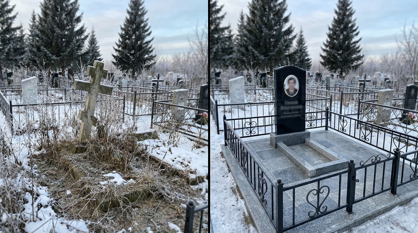 Установка памятника в Томске — пример 1
