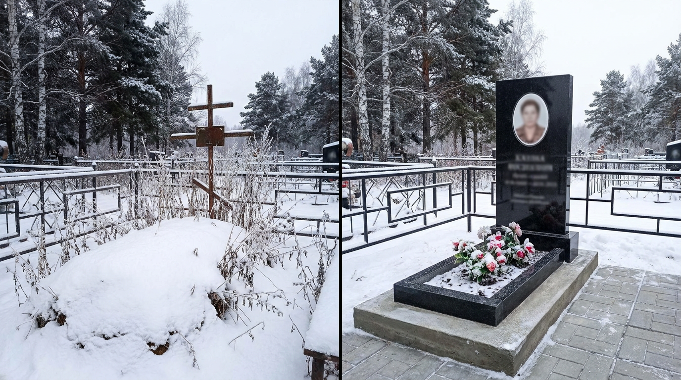 Установка памятника в Томске — пример 2